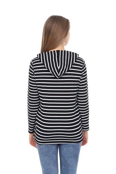 LuvmaBelly MYRA3520 Black Striped Hooded Breastfeeding Sweatshirt - photo 5