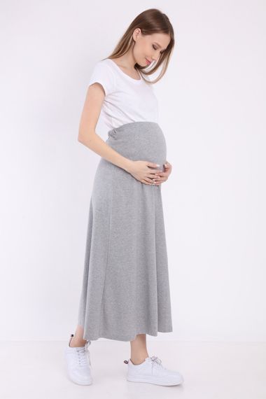 Luvmabelly MYRA9031 Adjustable Waist Maternity Skirt -Grey - photo 1