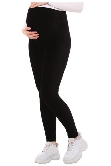 Luvmabelly MYRA8050B Adjustable Waist Winter Velvet Maternity Tights - Black - photo 3