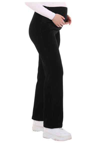 Luvmabelly MYRA8510 Adjustable Waist Winter Velvet Maternity Pants - Black - photo 3