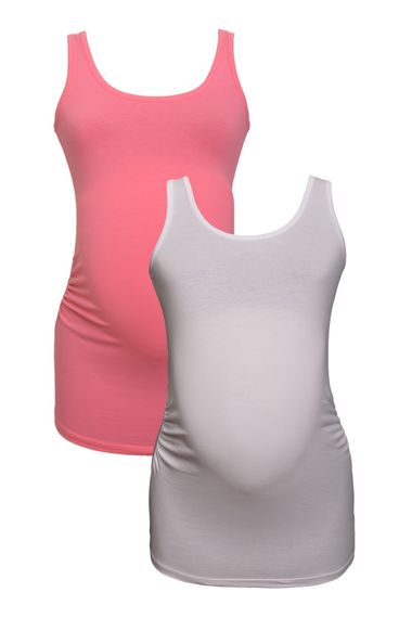 Комплект для вагітних LuvmaBelly MYRA1009_1004 атлеток з 98% бавовни та 2% еластану, білий та рожевий, розміри S, M, L, XL