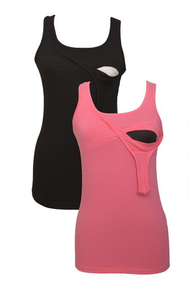 Комплект атлетів для годування LuvmaBelly MYRA1502_1507, 98% бавовна, 2% еластан, 2 кольори: чорний та рожевий, розміри S, M, L, XL