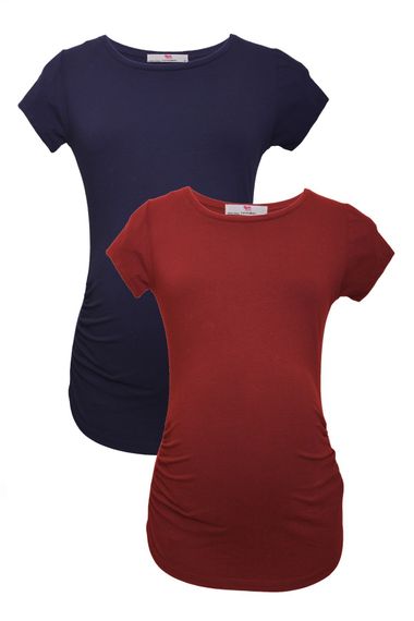 Комплект футболок для беременности LuvmaBelly MYRA2016_2010, 98% хлопок, 2% эластан, 2 штуки, цвет бордо и синий