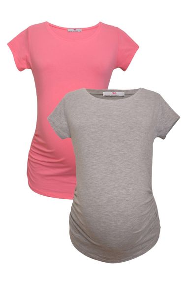 Комплект футболок для вагітних LuvmaBelly MYRA2017_2013, 1-й клас якості, 98% бавовна, кольори: сірий та рожевий