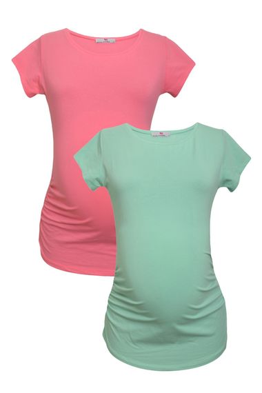 Комплект футболок для вагітних LuvmaBelly MYRA2013_2014, 98% бавовна, 2% еластан, 2 кольори: мint та рожевий, розміри S, M, L, XL