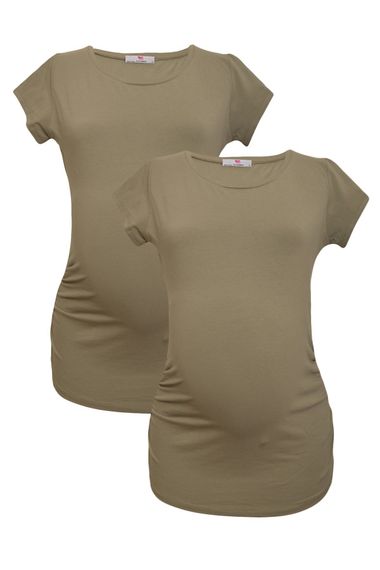 Комплект футболок для вагітних LuvmaBelly MYRA2012_2012, 1 клас якості, 98% бавовна, 2 футболки кольору Хакі