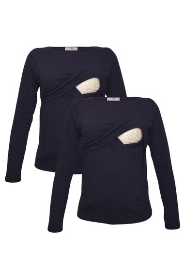 Набір футболок для годування LuvmaBelly MYRA2702_2702, 98% бавовна, 2% еластан, темно-синій, 2 одиниці, розміри S, M, L, XL