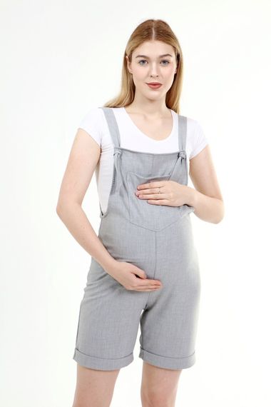 Luvmabelly MYRA6200 - Gri Hamile Şort Salopet - fotoğraf 4