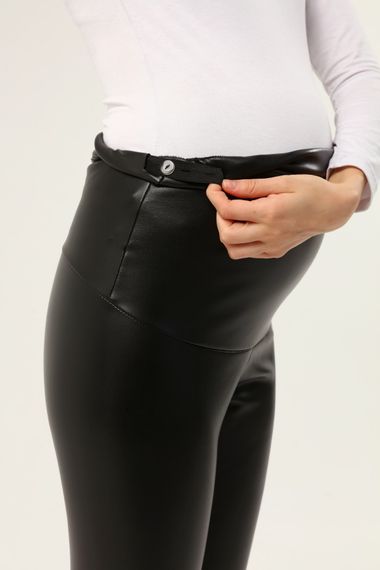 Luvmabelly MYRA8081 Deri Termal İçi Şardonlu Sıcak Tutan Beli Ayarlanabilir Hamile Tayt - fotoğraf 4