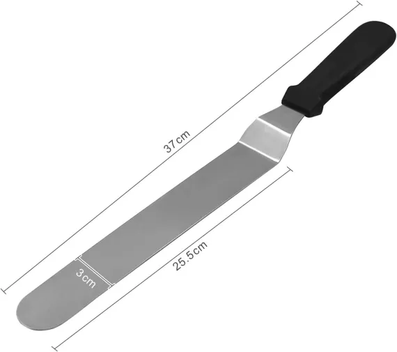 Большой шпатель для создания декорации для тортов Narkalıp, нержавеющая сталь, 38 см, подходит для мытья в посудомоечной машине - фото 4