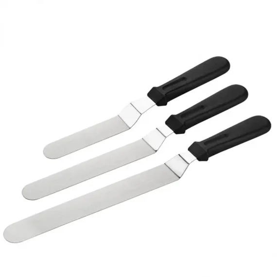 Narkalıp Eğik Pasta Sıvama Spatula Bıçağı 3 Lü - fotoğraf 1