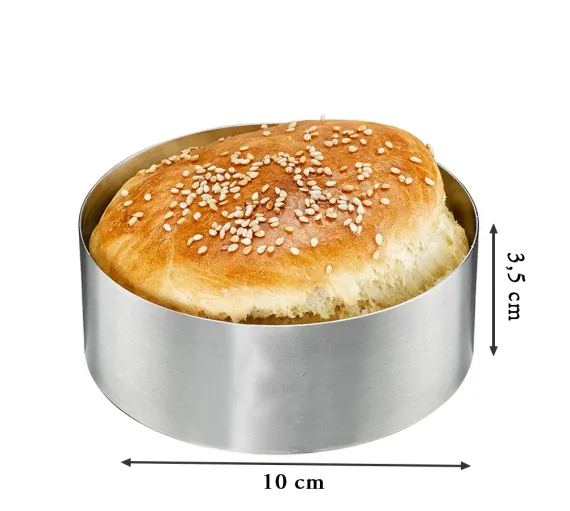 Narkalıp Hamburger Ekmeği Pişirme Kalıbı Çap 10cm Derinlik 3,5cm - fotoğraf 2