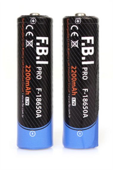 Акумулятор F.B.I 18650A 3.7V 2200mAh для ліхтарів, літій-іонний, 2 шт, легкий, висока ємність, тривалий час роботи