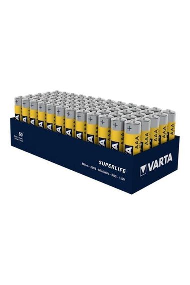 Акумуляторні батарейки Varta Superlife 60 шт AAA, цинкові, 1.5 В, R03, висока якість