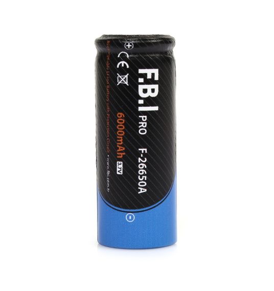 Перезаряжаемая литий-ионная батарея F.B.I 26650 3.7V 6000mAh для современных устройств