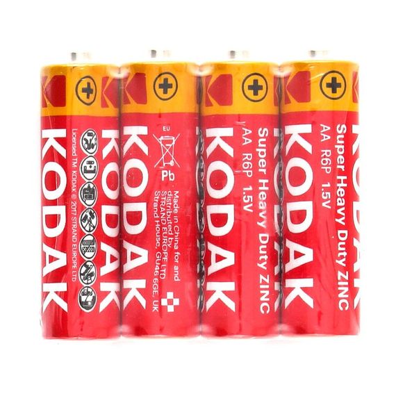 Акумуляторні батарейки Kodak AA Super Heavy Duty Цинк Карбон, 60 штук