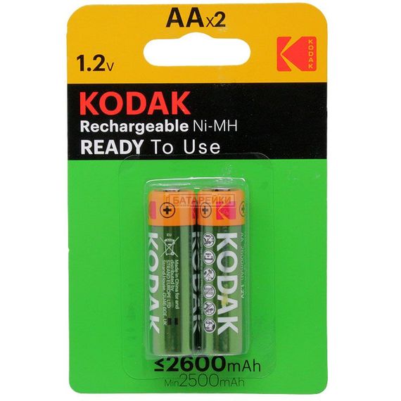 Аккумулятор Kodak Ni-MH AA 2600 мАч (2 шт) для надежного и долгосрочного использования