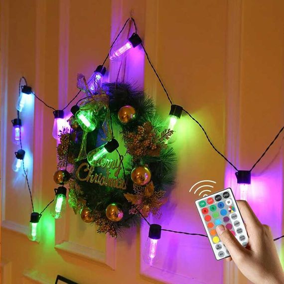 Сонячний світильник на вулицю 4.5м з 10 RGB LED MZ3-006