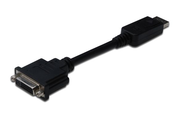 Адаптер DisplayPort (DP) - DVI-I, мужской DP - женский DVI-I (24+5), 0.15 м, черный, двойная защитная оболочка, сертификация UL