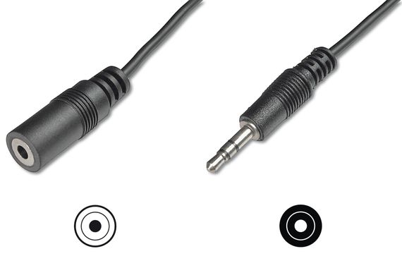 Audio Extension Cable, stereo 3.5mm Male to 3.5mm Female, 2.5 meters,