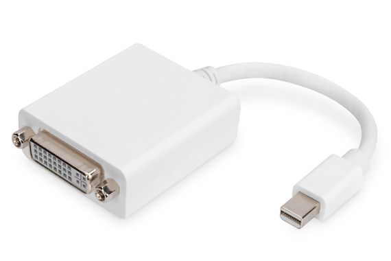 Адаптер DisplayPort (DP) - DVI-I, кабельный, Mini DP мужчина - DVI, длина 0.15 м, белый, стандарт DisplayPort 1.1a, сертифицирован UL