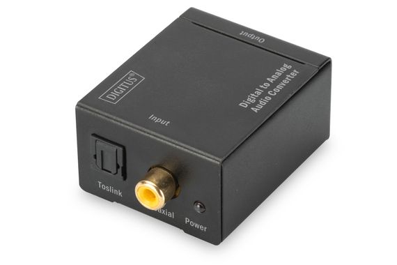 Digitus Digital &lt;-&gt; Analog Ses Sinyali Çeviricisi, metal şasi, güç adaptörlü&lt;br&gt;Digitus Digital-to-analog audio converter