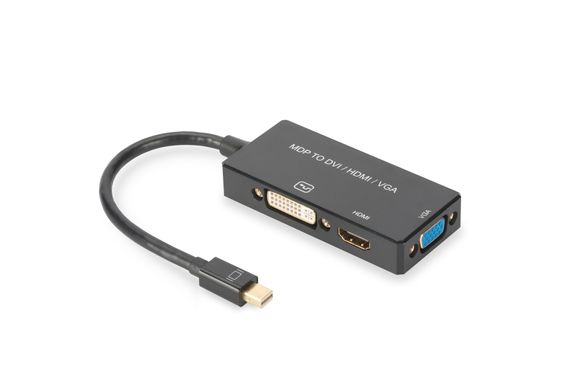 Адаптер DisplayPort 3 в 1, підтримка 4K/2K 30Hz, Mini DP до HDMI і DVI-D, довжина 0.20 м, максимальна роздільна здатність 3840x2160 пикселів