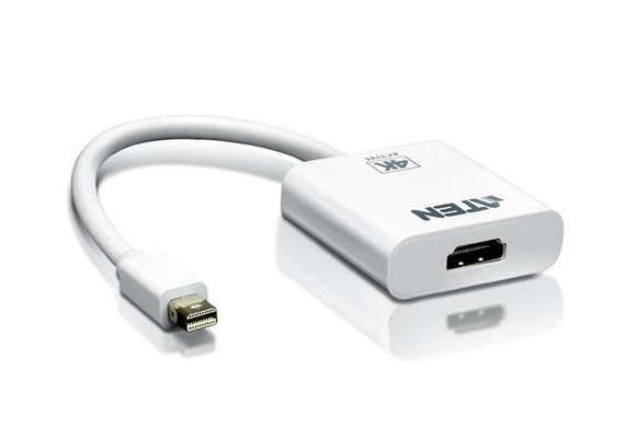 Адаптер Mini DisplayPort (mini DP) - HDMI 4K, кабельный, поддержка 3840x2160@30Hz, активный конвертер, без необходимости в ПО, для многомониторных установок