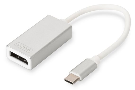 Адаптер Digitus USB 3.0 (USB Type C) для 4K DisplayPort, Ultra Full HD 3840 x 2160, алюминиевый корпус, поддержка Windows и Mac