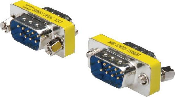 AK-610505-000-I Mini Gender Changer, DB9 erkek, DB9 erkek, metal