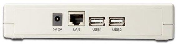 DN-13006-1 Digitus 3 port Fast Ethernet Print Server, 2 x USB 2.0 port, 1 x DB-36-pin erkek centronics, 1 x RJ45