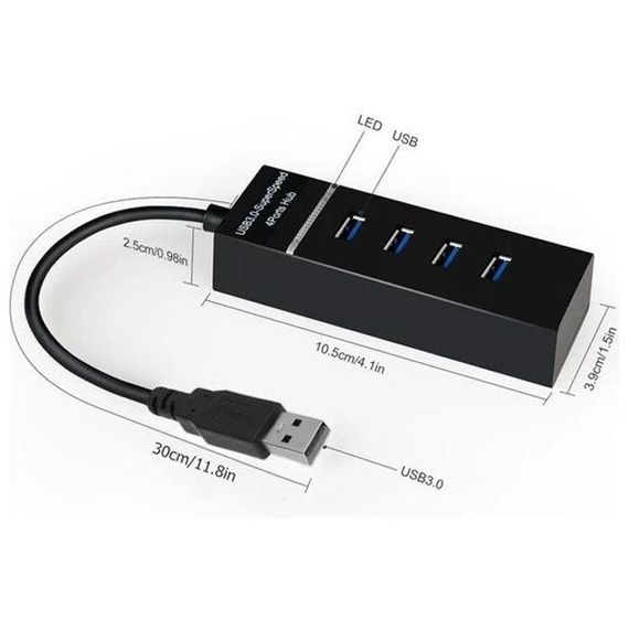 USB-хаб DAYTONA A303 на 4 порта USB 3.0 для быстрой передачи данных - фото 2