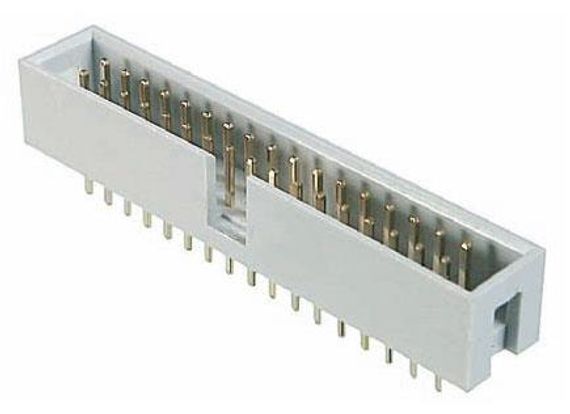 Коннектор Assmann AWHW 16G-0202-T 16-контактный мужской плоский разъем, прямой, шаг 2.54 мм, изоляция PBT, температура -40°C до +105°C