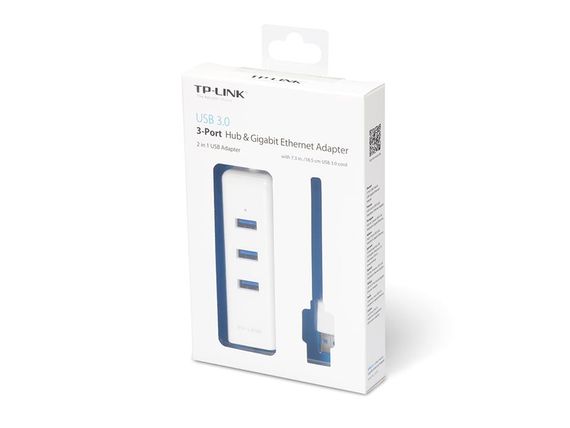 Адаптер TP-Link UE330 USB 3.0 з 3 портами та Gigabit Ethernet, швидкість передачі до 5Gbps, стильний дизайн, простий в експлуатації - фото 3