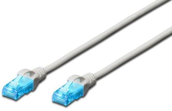 Патч-кабель Digitus DK-1512-010, UTP, CAT 5E, 1 метр, AWG 26/7, цвет серый RAL 7044, экранированный, защита от изгибов