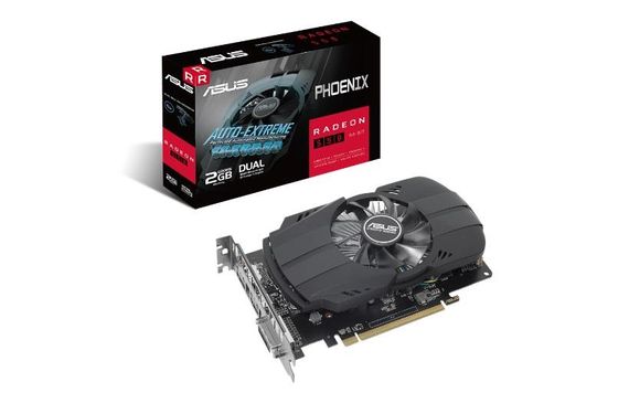 Видеокарта Asus AMD Radeon RX550 2GB GDDR5 PCI-Express 3.0 с 64-битной шиной для высококачественной графики - фото 1