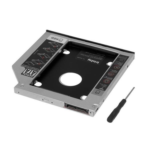 Фрисби FA-7832NF 2"5 SSD/HDD ячейка 9,5 мм для ноутбуков, установка вместо CD/DVD привода, поддержка SATA дисков