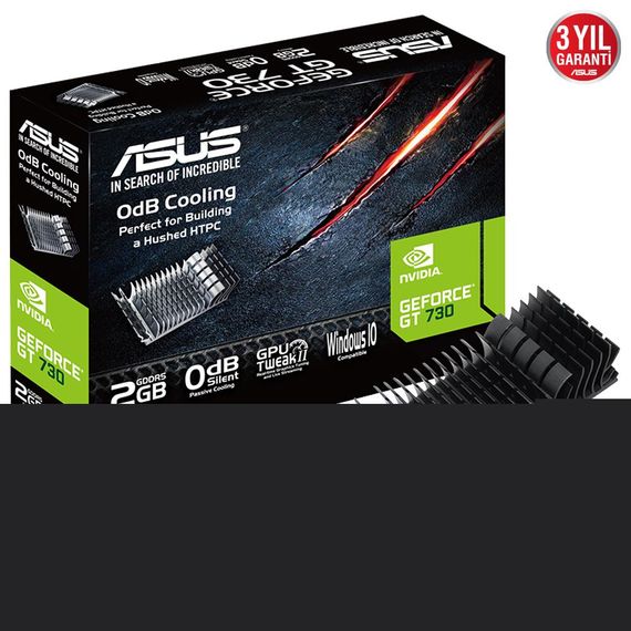 Видеокарта Asus Nvidia GeForce GT730 2GB 64Bit GDDR5 (Аналог+HDMI+DVI) GT730-SL-2GD5-BRK