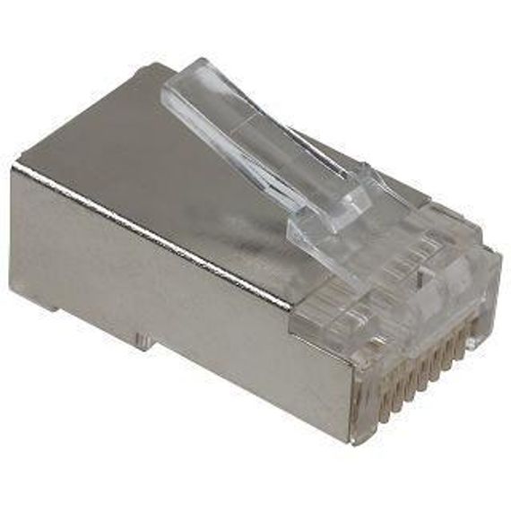 A-MO 8/8 SRS Modüler Fiş, Cat. 5E, RJ45, 8P8C, Zırhlı (Shielded), Yuvarlak Kablo Tipi, Altın Kaplama Kalınlığı 0,6µ