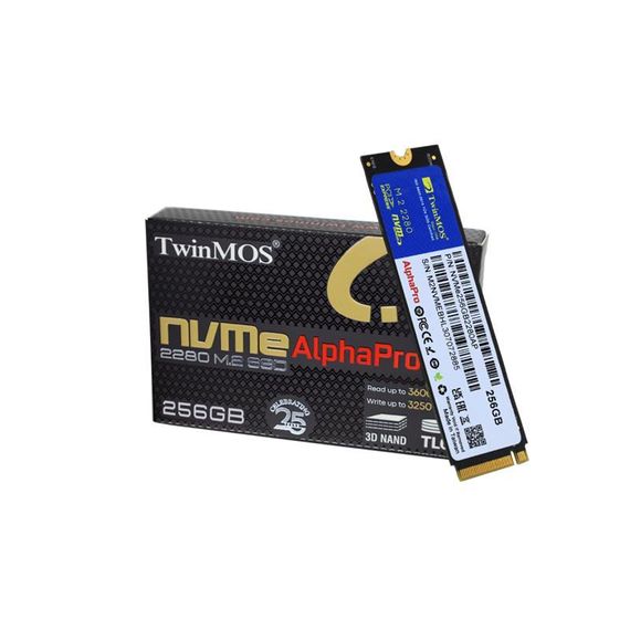 Twınmos 256 Гб M.2 PCIe NVMe, скорость чтения 3600 МБ/с, скорость записи 3250 МБ/с, размер 2280, NVMe 