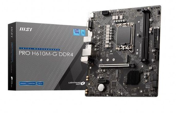 Материнська плата Msı Pro H610M-G DDR4 3200Mhz Micro ATX 1700P з 1x VGA, 1x HDMI, 1x DP, 4x USB 3.2, підтримка до 64 ГБ пам’яті