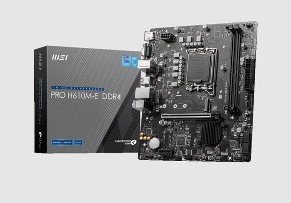 Msı Pro H610M-E Ddr4 Soket 1700 Ddr4 3200(Oc) Hdmı Vga M.2 Usb3.2 1X 1G Lan Matx - صورة 1