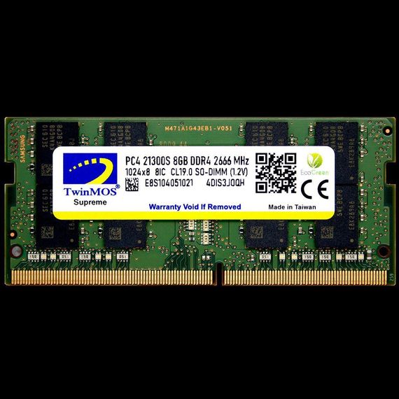 Оперативна пам’ять Twinmos 8 Гб DDR4 2666 SODIMM для ноутбуків