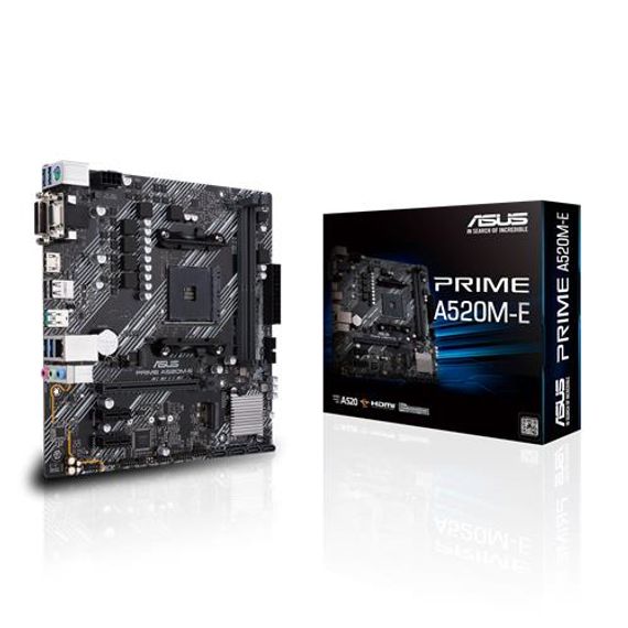 Asus Prime A520M-E AMD AM4 64GB DDR4 4600Mhz M2 Dvi-Vga-Hdmi mATX Anakart - صورة 1