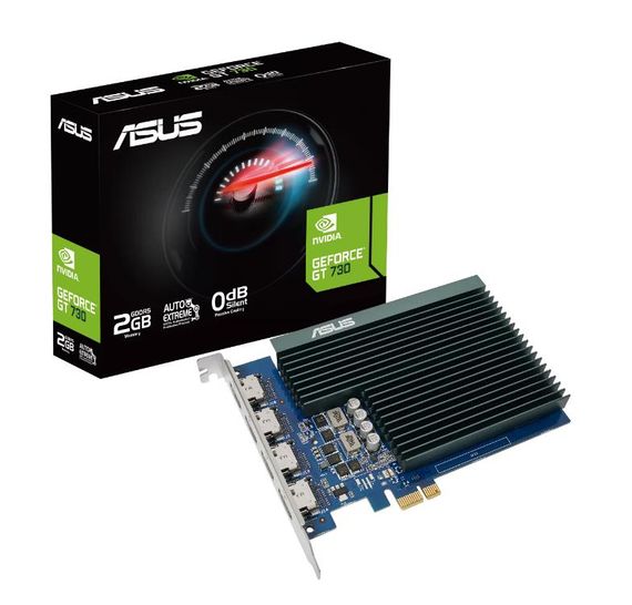 Відеокарта Asus GT730-4H-SL-2Gd5 2Gb 64Bit DDR5, 4xHDMI, роздільна здатність до 3840x2160, пасивне охолодження