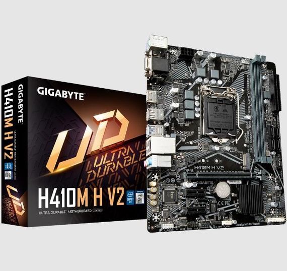 Материнська плата GIGABYTE H410M H V2 DDR4 2933MHz HDMI 1200P - фото 1