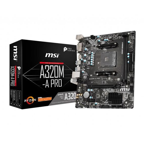 Материнская плата MSI A320M-A Pro AMD A320 3200MHz DDR4 mATX с высокой производительностью и надежностью - фото 1