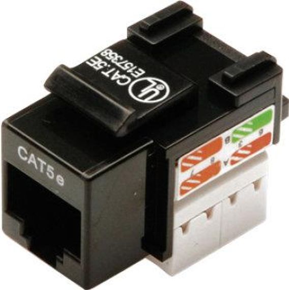 Digitus DN-93501 Digitus CAT-5e Keystone Jack, Zırhsız (Unshielded), RJ45, Siyah Renk, LSA