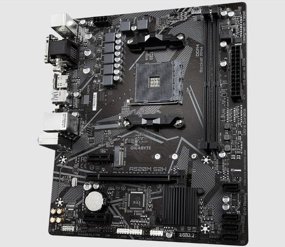 Материнська плата Gigabyte GA-A520M-S2H AMD A520 2133 МГц DDR4 Socket AM4 mATX - фото 3