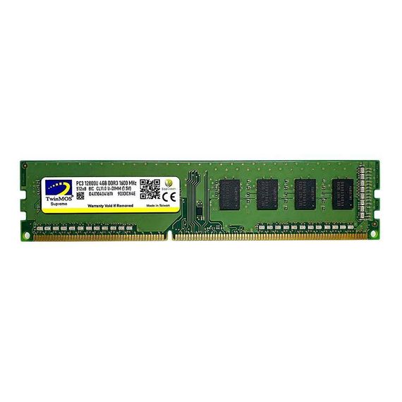 Оперативная память Twinmos 4 Гб DDR3 1600 МГц 1.5V MDD34GB1600D, время доступа CL 11, без радиатора